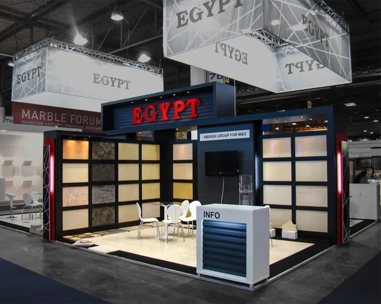 Custom exhibitions stand at Marmomac in Verona, Italy