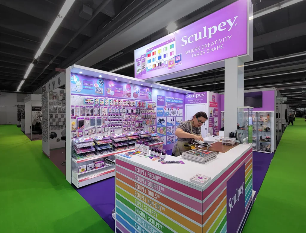 Sculpey's stand built by XDS at Creativeworld 2024 in Frankfurt