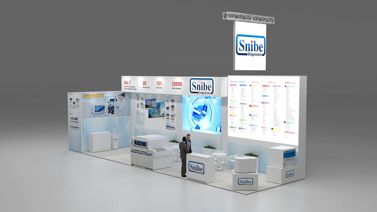 Exhibition stand design concept for Snibe at MEDICA 2023, Düsseldorf