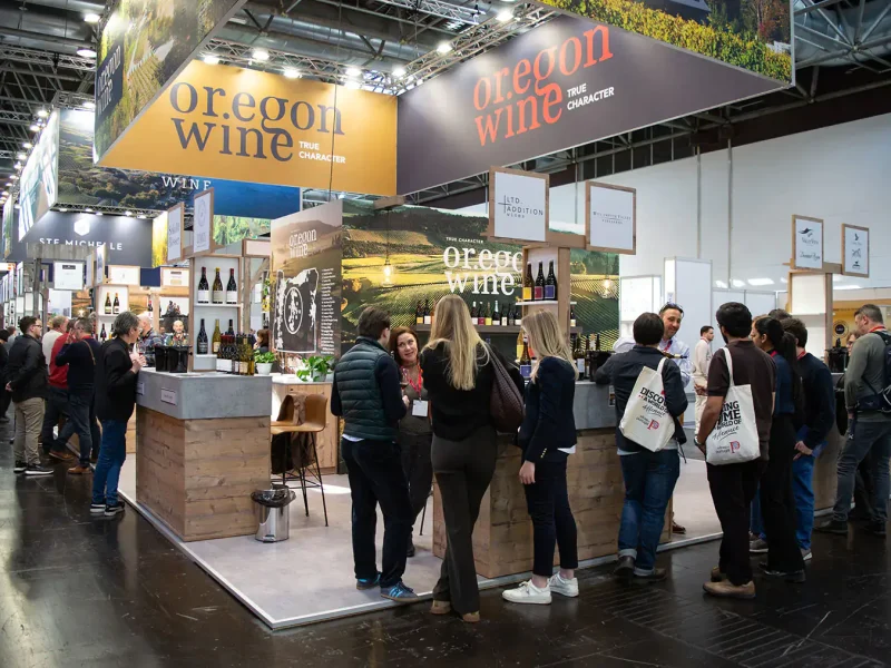 Oregon Wine booth at ProWein 2025
