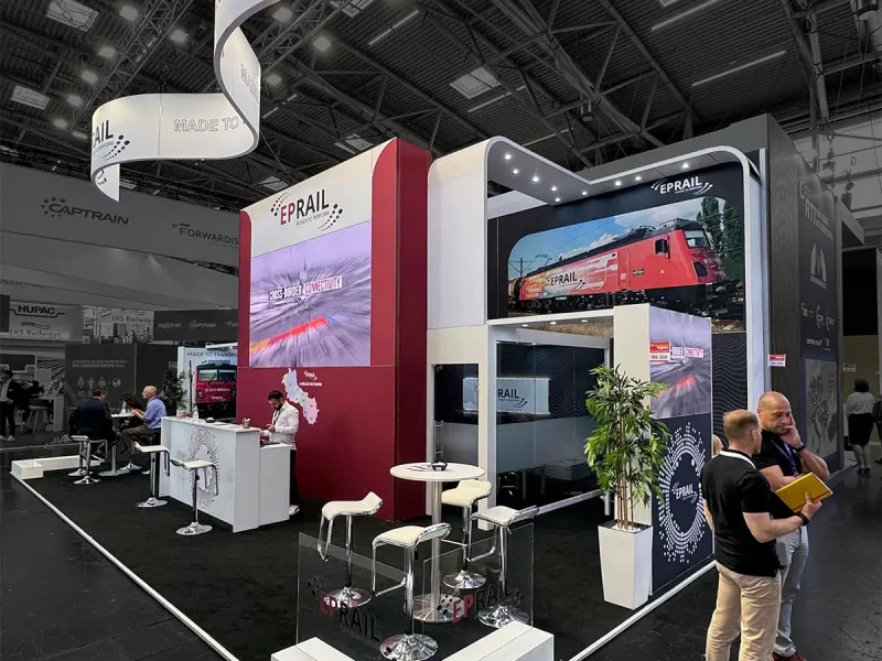 Exhibition stand construction at transport logistic munich for EP RAIL