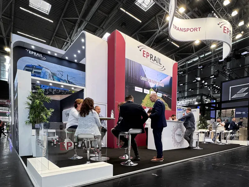 Exhibition stand construction at transport logistic munich for EP RAIL